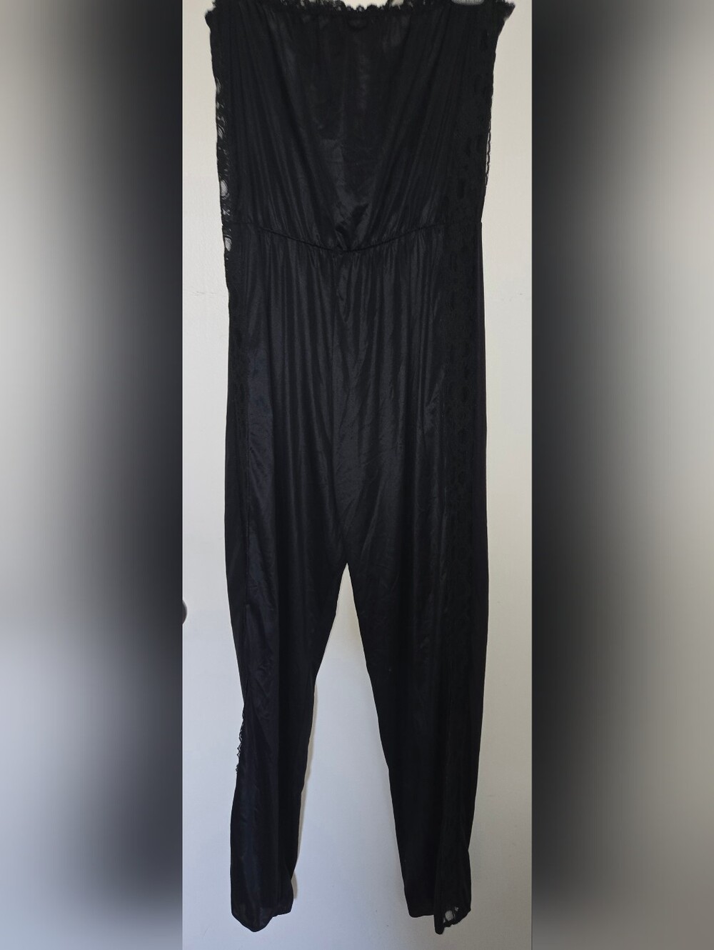 Vintage Lingerie Jumpsuit Lace Panels